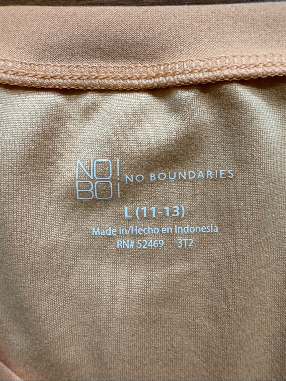 No Boundaries Peach V-Neck Short Sleeve Tee - Picture 2 of 2
